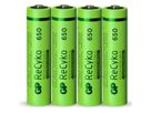 GP Batteries Recyko, Akku LR03 4x AAA NiMh,650mAh,1.2Volt,GoGreen,DECT Tel.