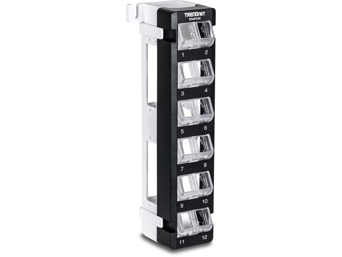TRENDnet TC-KP12V Panneau de brassage Keystone vierge à 12 ports, montage mural coudé