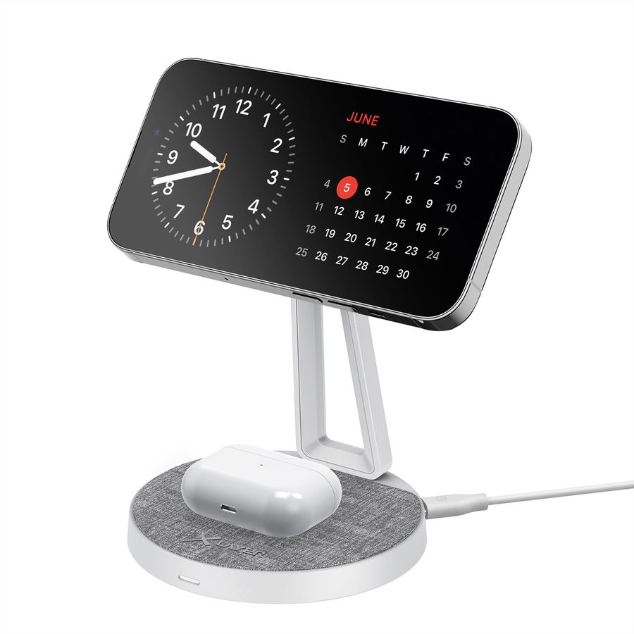 Xlayer Ladestation MagFix Pro 2 in 1 15W Grey/White