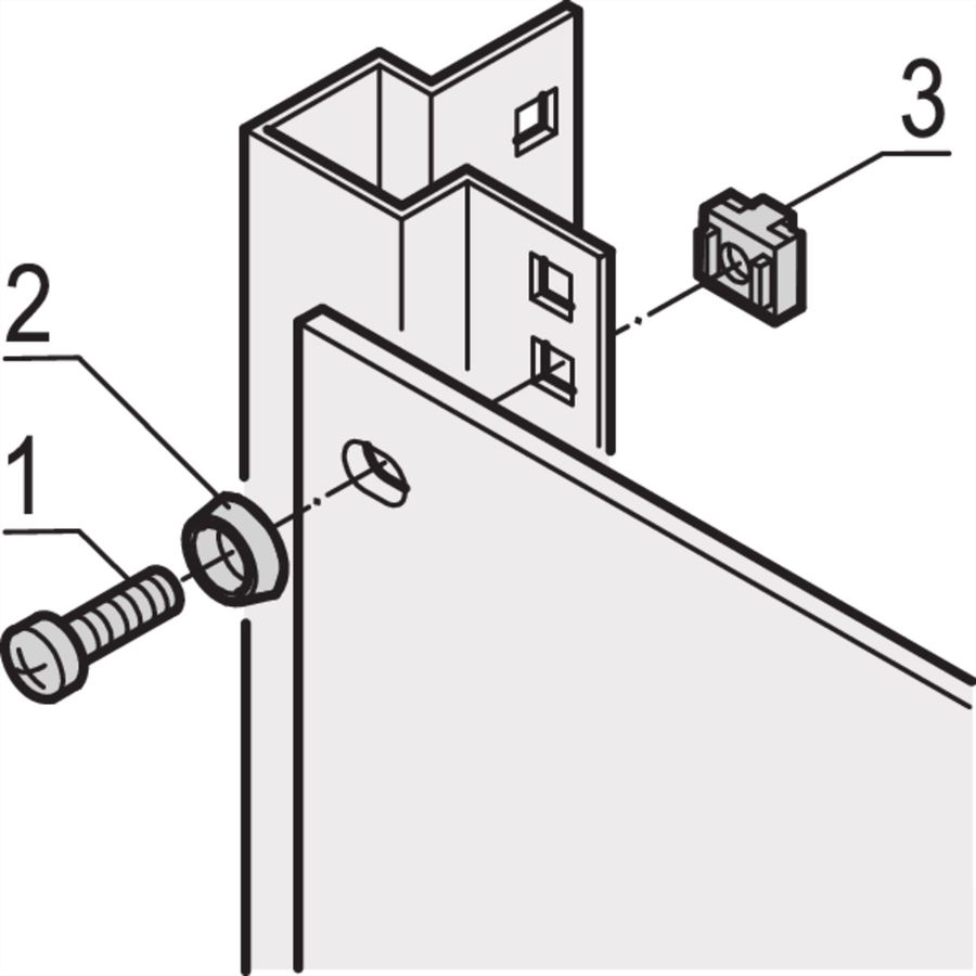 SCHROFF 19"-Befestigungssatz (Schraube, Scheibe, Mutter) - MONTAGESET 19"KOMPONENTEN 4X