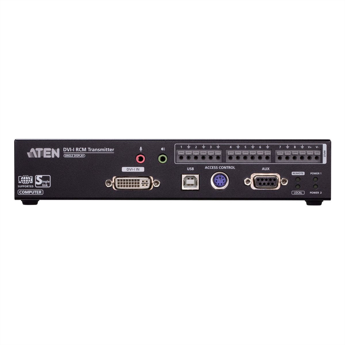 ATEN RCMDVI00BT Transmetteur KVM sur IP à un seul écran DVI-I avec accès à distance