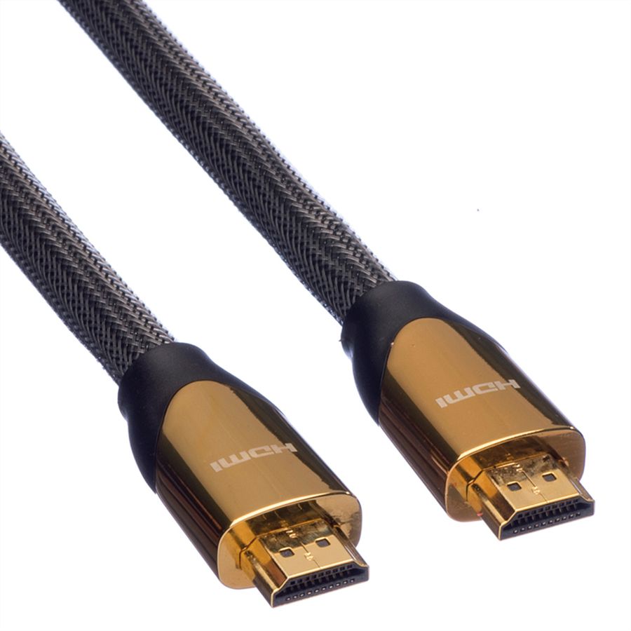 ROLINE 4K PREMIUM HDMI Ultra HD Kabel mit Ethernet, ST/ST, schwarz, 2 m