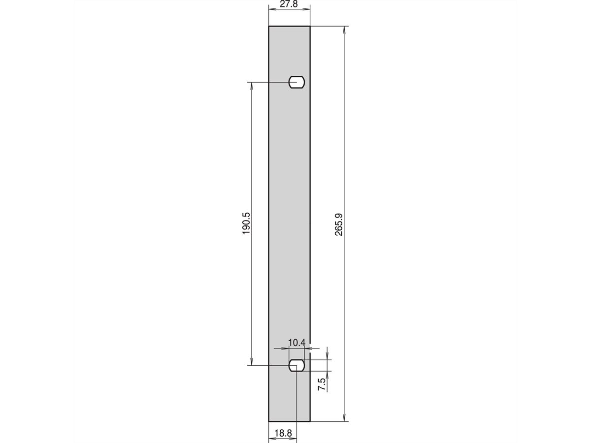 SCHROFF Deckplatten für Seitenwände Typ L - DECKPLATTE 6HE O.GRIFFL.