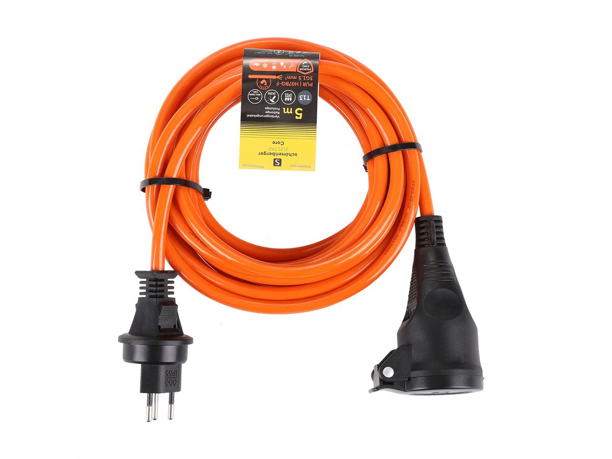Câble de rallonge T13 IP55 , 5 m EPR-PUR H07BQ-F 3G1,5 mm2
