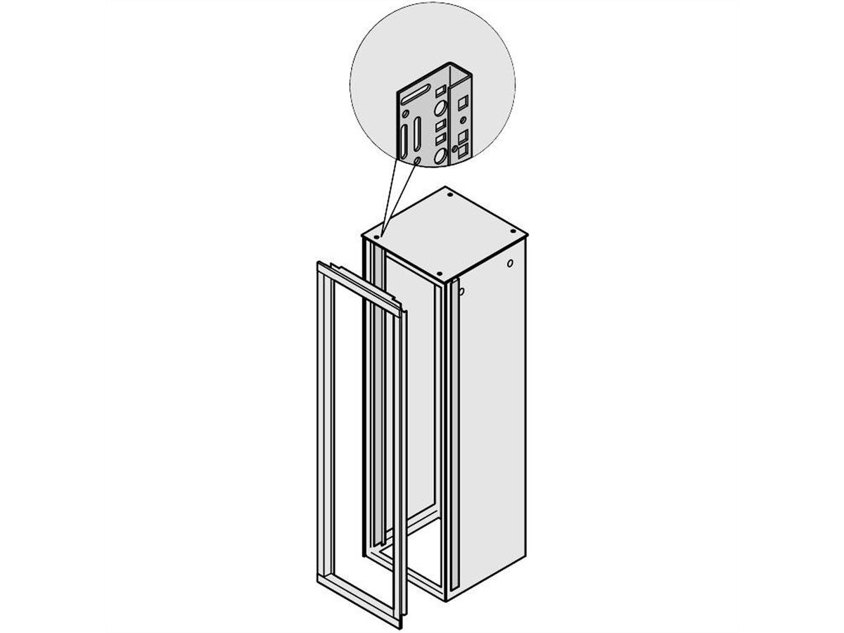 SCHROFF Varistar, support d'adaptateur pour cadre déco, 1600H 600W, RAL 7021