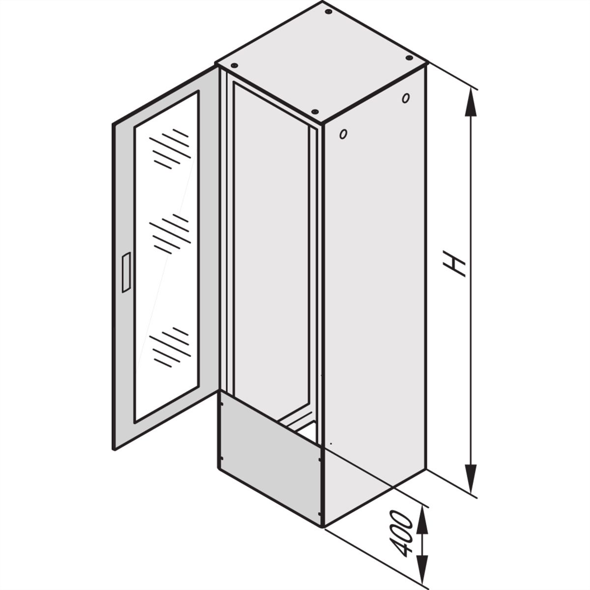SCHROFF TUER+MONTAGESATZ 2200H 800B 3 PTS