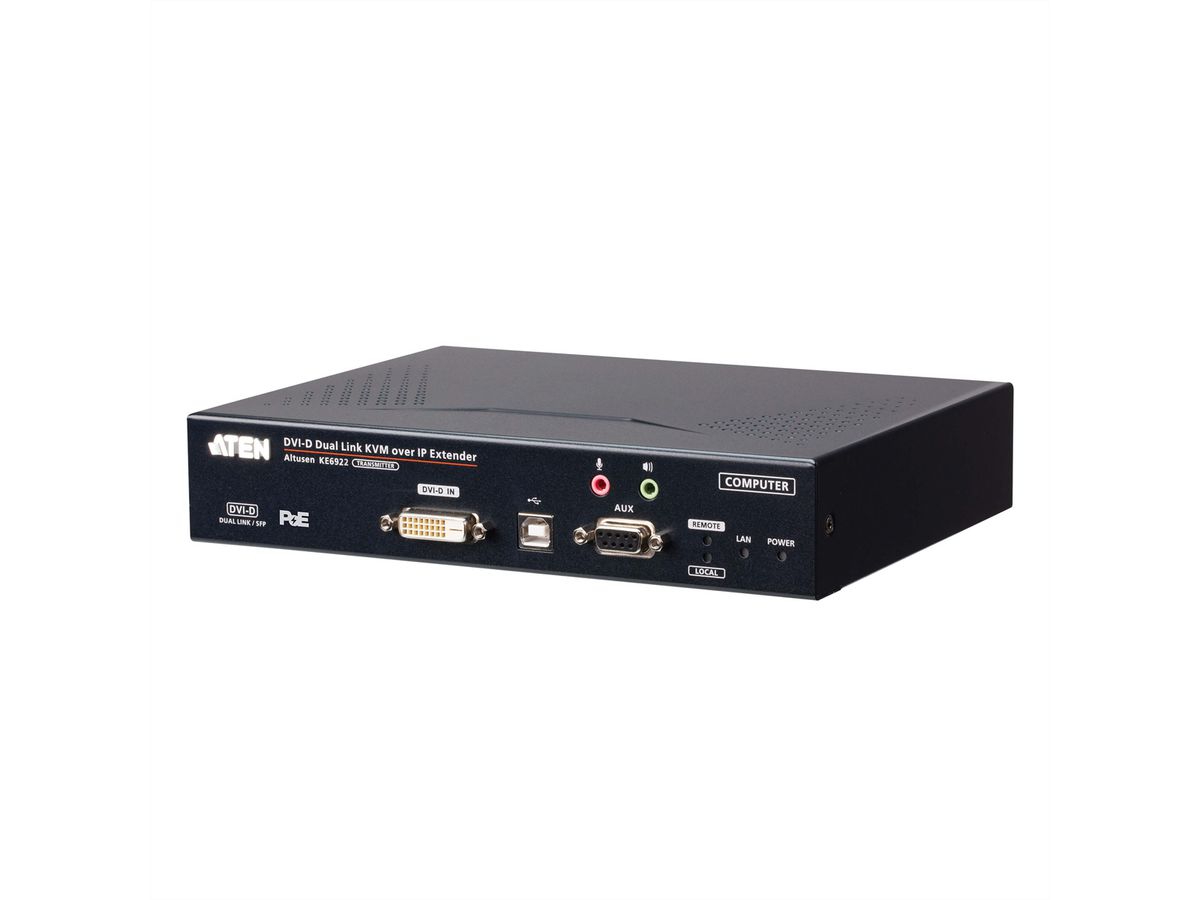 ATEN KE6922T 2K DVI-D Dual Link KVM Over IP Sender mit SFP und PoE