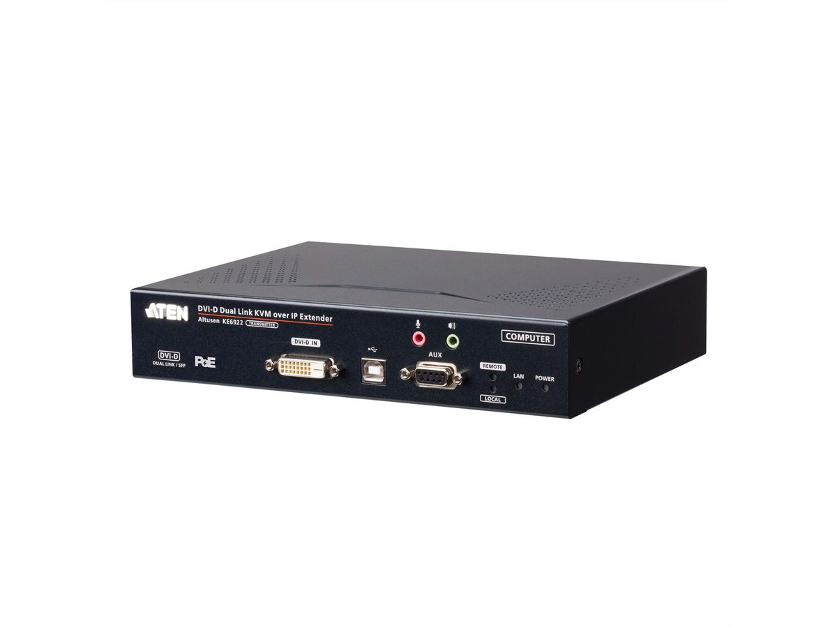 ATEN KE6922T Émetteur KVM 2K DVI-D Dual Link sur IP avec double SFP et PoE