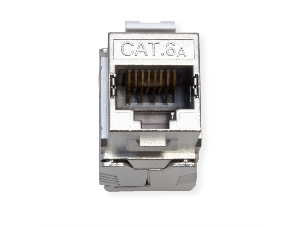 ROLINE Cat.6A (Class EA) Keystone, RJ-45, geschirmt, werkzeuglos, GHMT, silberfarben