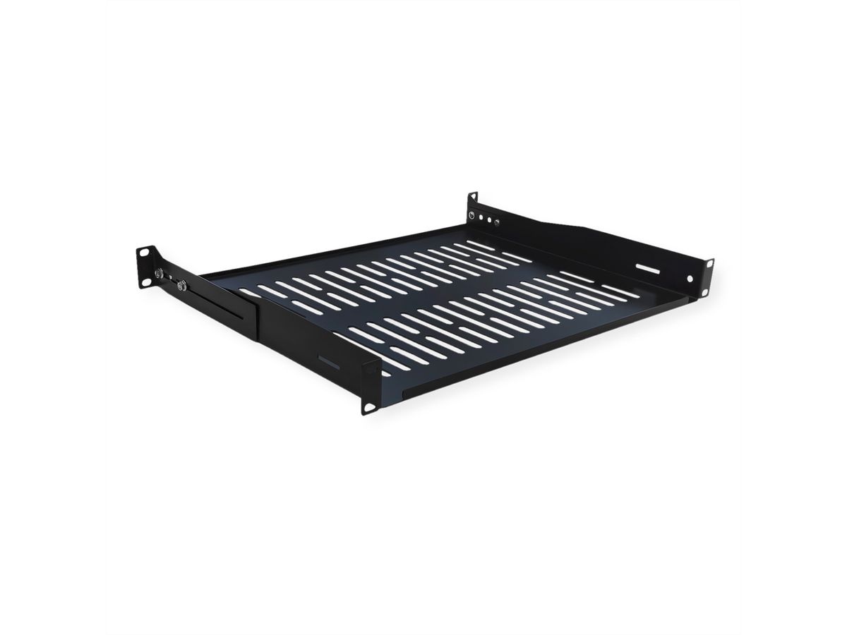 VALUE 19"-Geräteträger 1 HE, T: 350mm, max. 25 kg, U-Form, schwarz