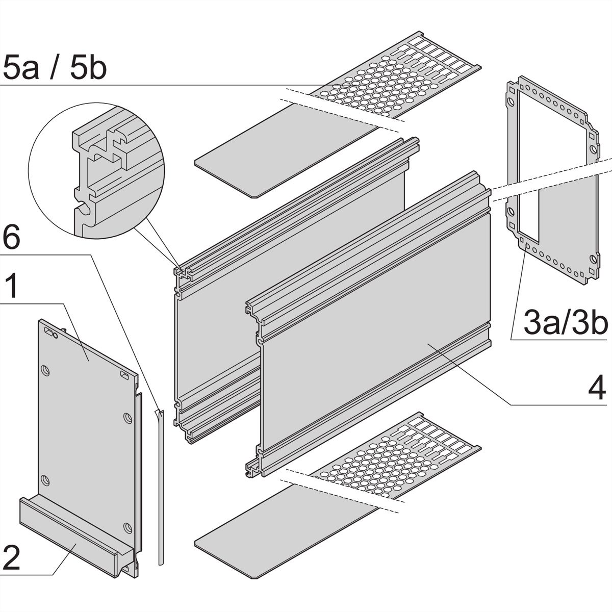 SCHROFF Kassetten PRO 3 HE-Bausätze, Frontplatte geschirmt (Textildichtung) - KAS S1 OP EMV 3HE 10TE 167T