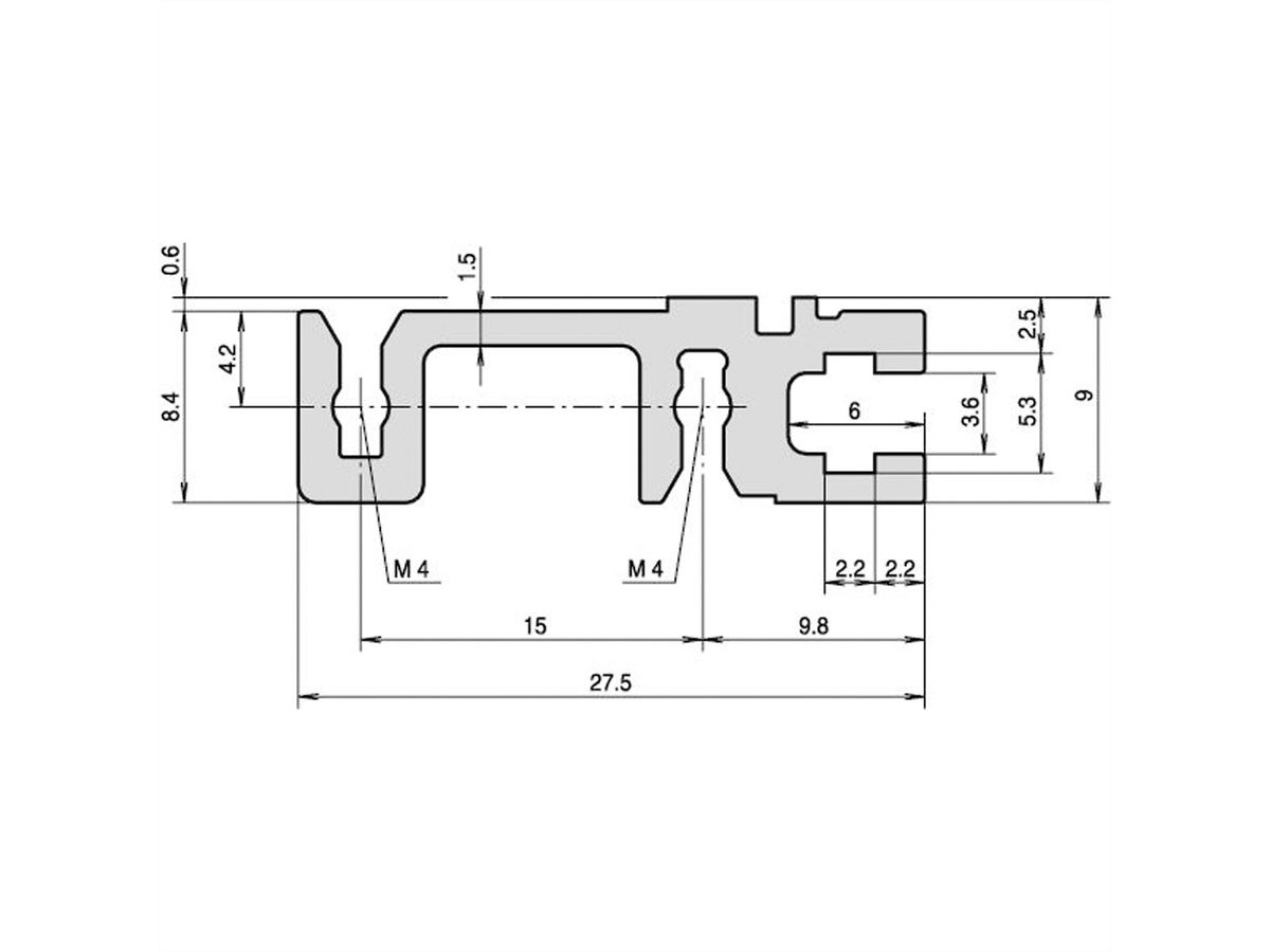 SCHROFF Modulschiene, Typ H-ST stabil, Standard - MODULSCH. HINTEN 1MT H ST