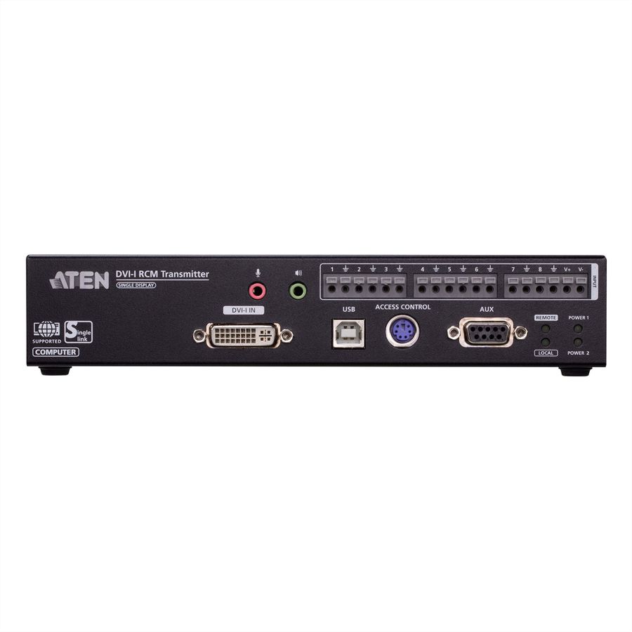 ATEN RCMDVI00BT Transmetteur KVM sur IP à un seul écran DVI-I avec accès à distance