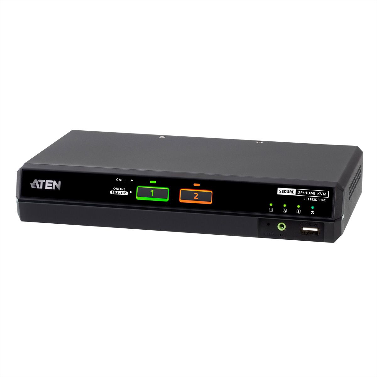ATEN CS1182DPH4C 2-Port USB 5K DP/HDMI, Single Display Universal Secure KVM Switch mit CAC