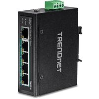 TRENDnet TI-PE50 DIN-Rail Switch 5-Port Industrial Fast Ethernet PoE+