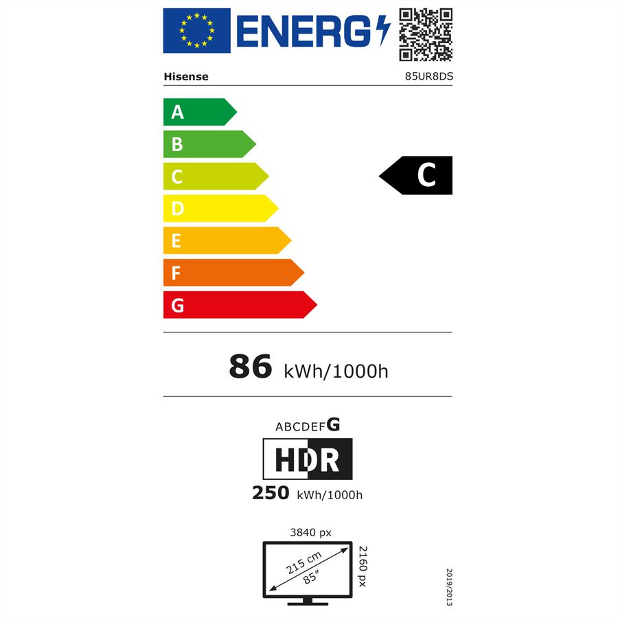 Hisense TV 85UR8DS 85", RGB Mini LED 4K, 180Hz, 3500 Nits