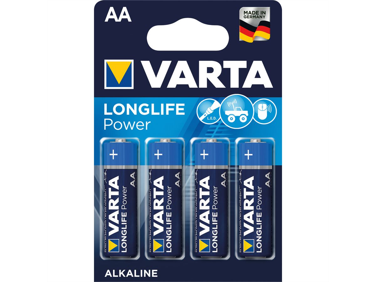 VARTA Batterie Mignon AM-3, AA, LR06, 4er, 1,5V, 4 Zellen per Blister
