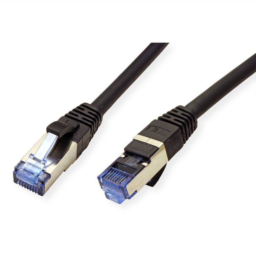 VALUE Patchkabel Cat.6A (Class EA) S/FTP (PiMF), LSOH, schwarz, 0,5 m