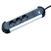 BACHMANN PRIMO Bâti de prises 3x contact de protection, aluminium, 1,75 m