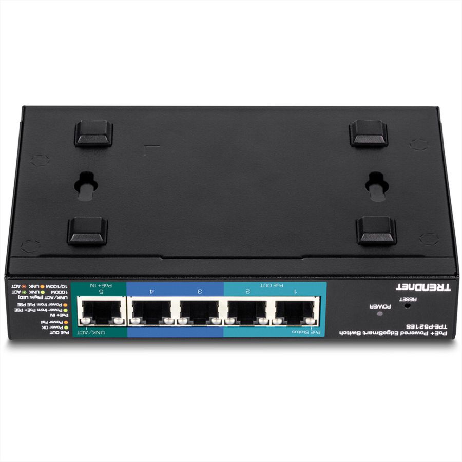 TRENDnet TPE-P521ES 5Port Gigabit Switch PoE+ Powered mit PoE Pass Through 15W