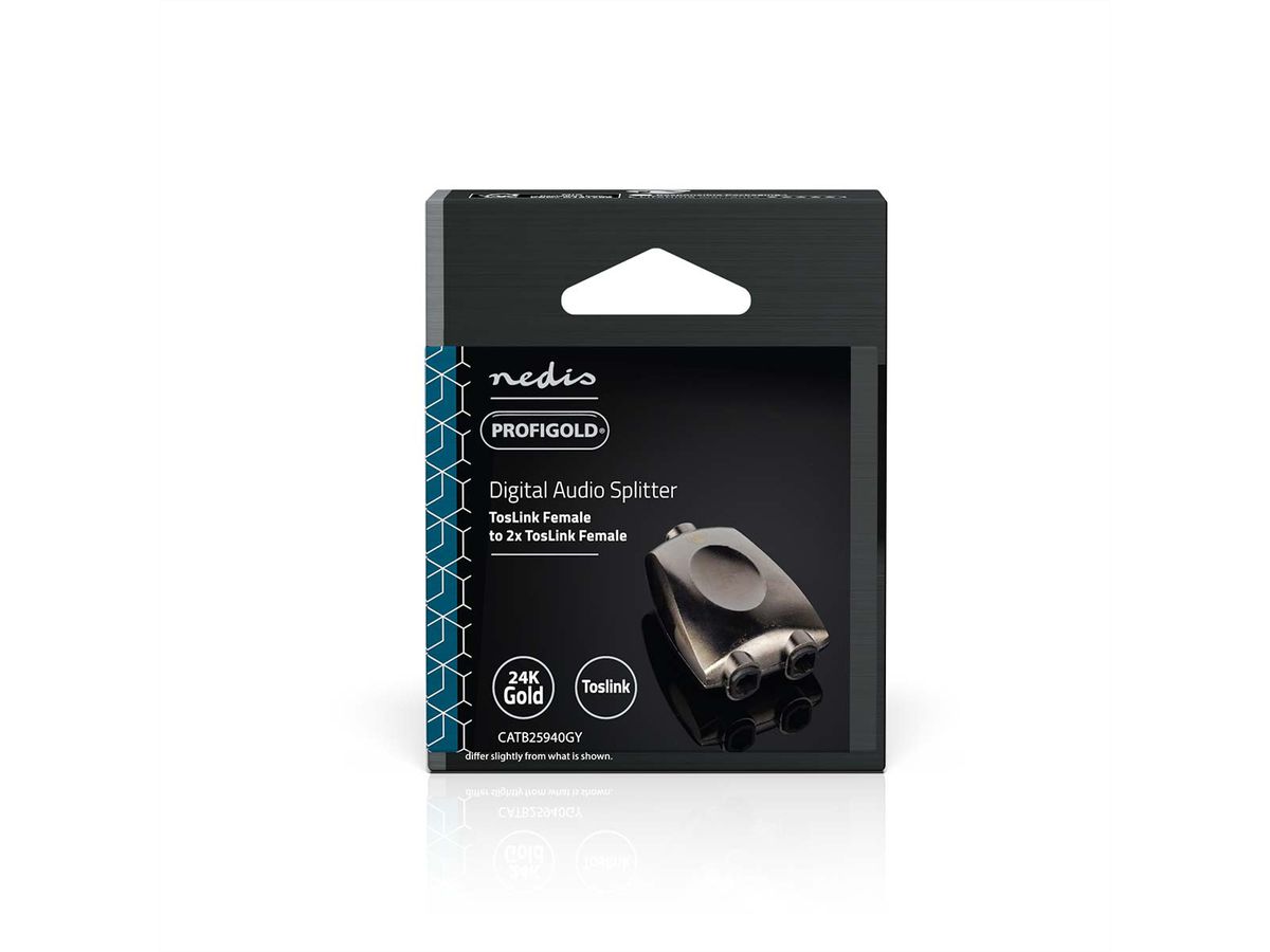 Adaptateur Toslink Nedis, splitter, BU/BU, gris