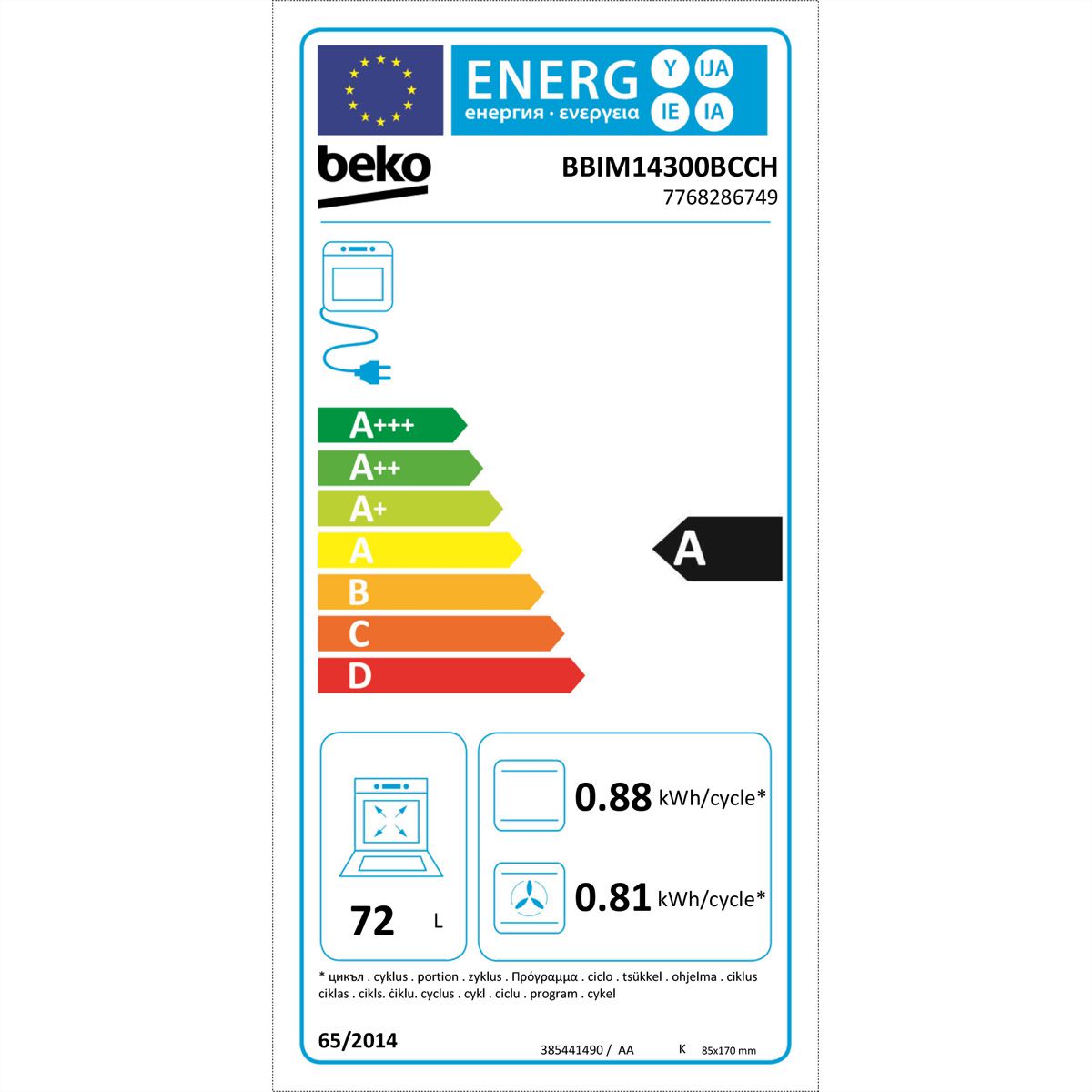Beko Four BBIM14300BCCH