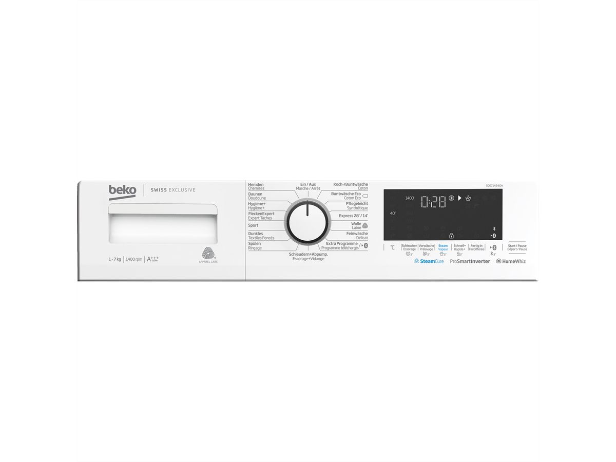 Beko Waschmaschine 50071464CH1, 7kg, SteamCure, 1'400U/min