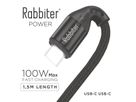 Rabbiter Power USB-C Kabel, 100W, 1.5m - 10Stk., schwarz, 1,5 m