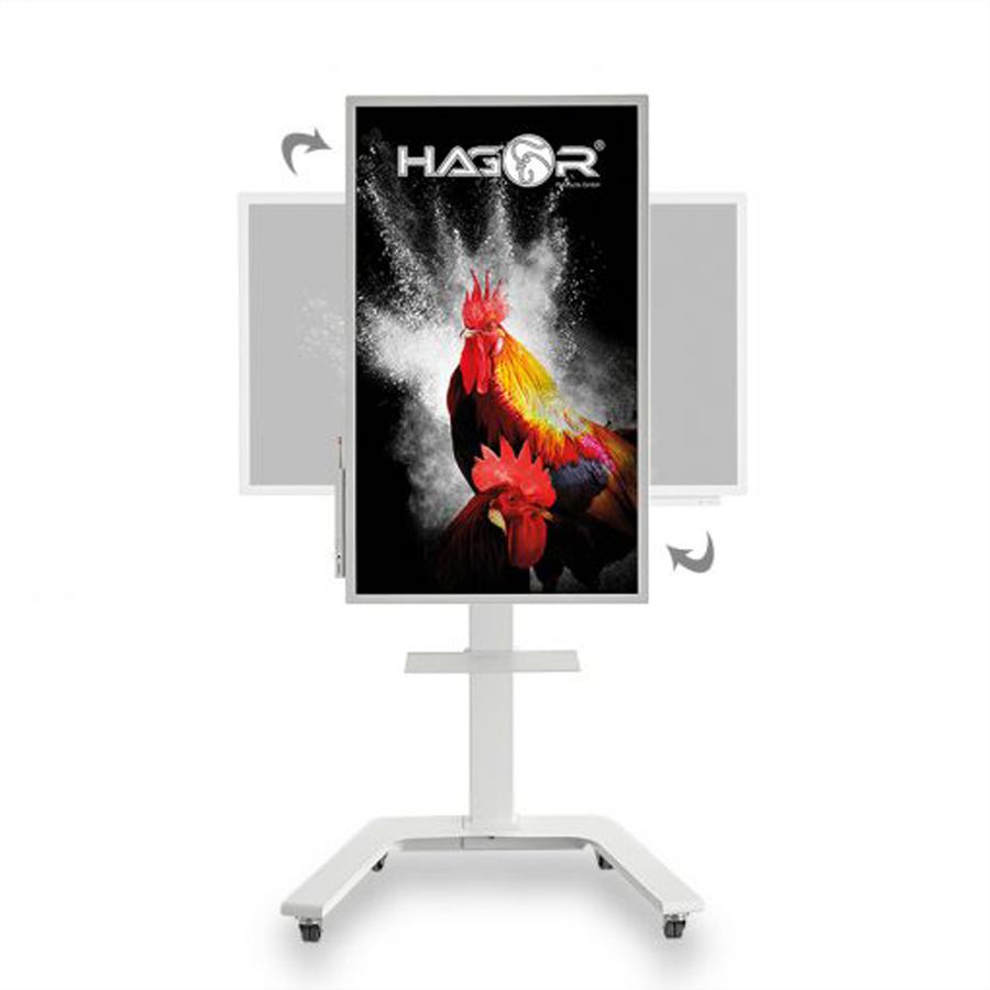 Hagor support mural ST SA Flip II 55, système de support mobile pour Samsung WM55H et WM55R, blanc
