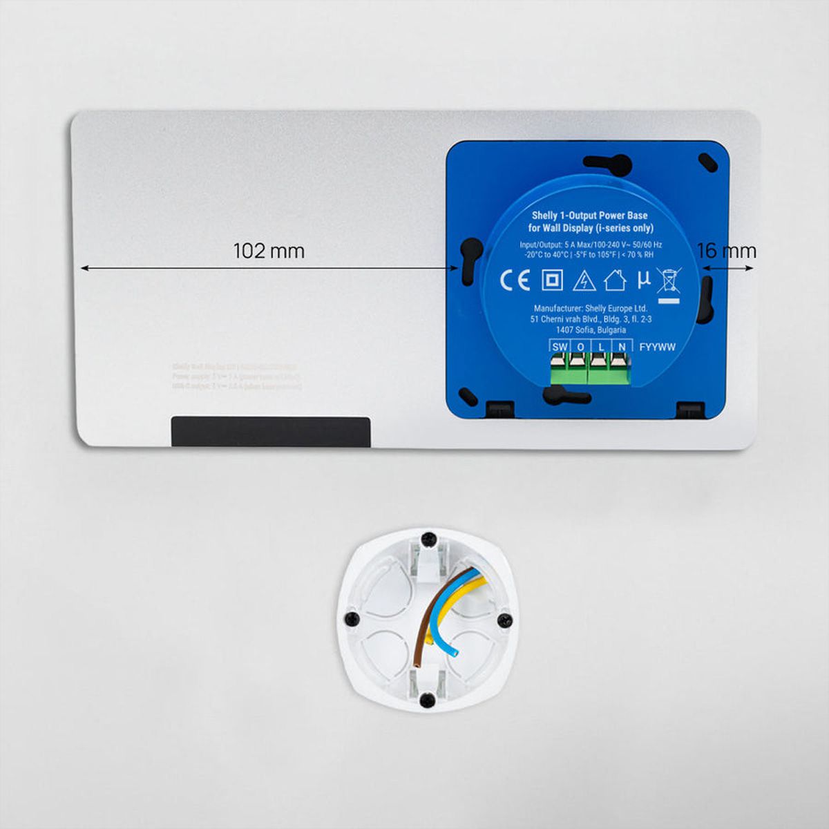 Shelly Panneau mural  X2i argent, Display + H & T Sensor