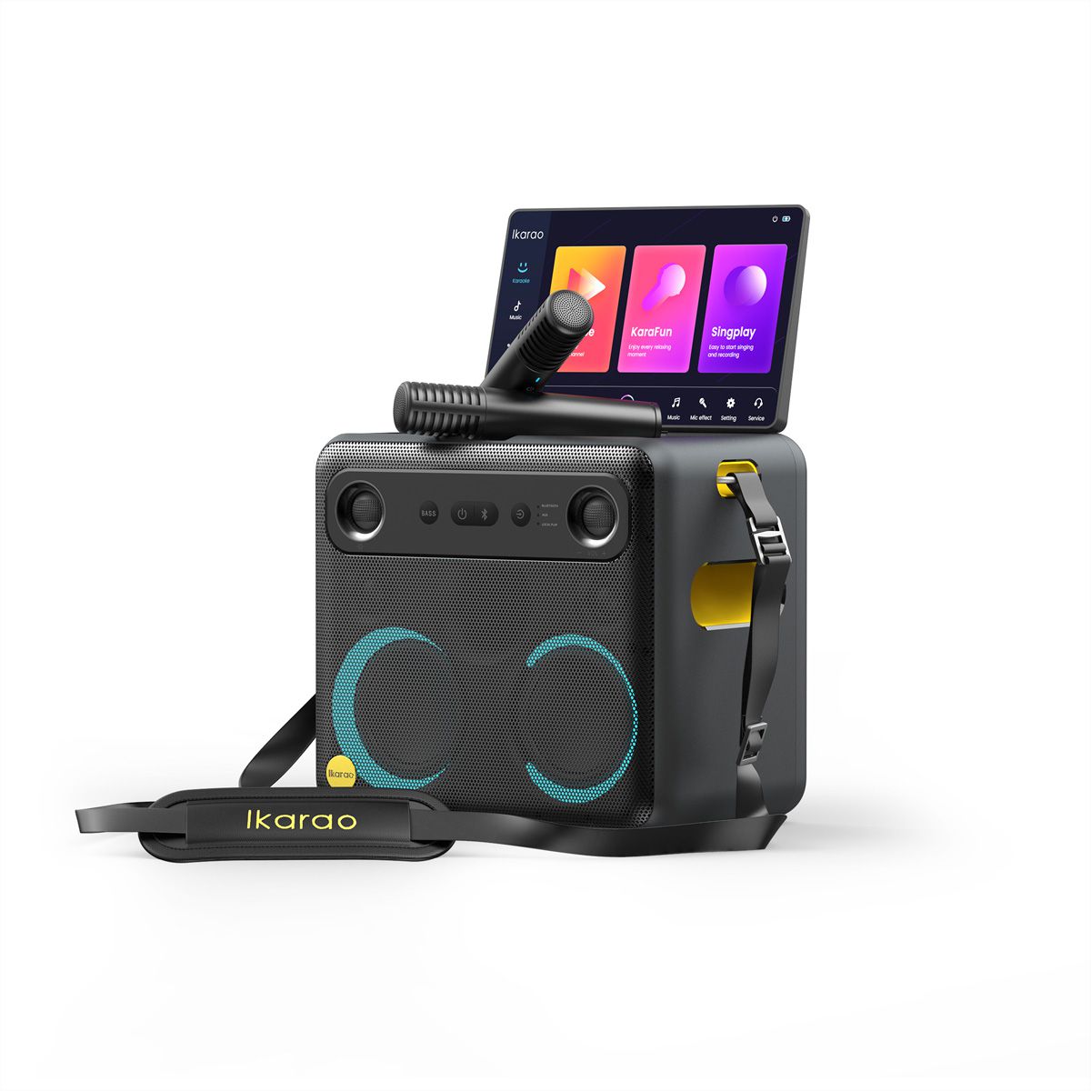 Ikarao Karaokebox Break X2 10" Screen, 2 Mikrofone, 600W max, BT/AUX/USB/SD