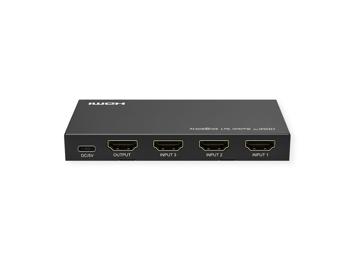 ROLINE 4K HDMI Switch, 3-fach, mit Fernbedienung