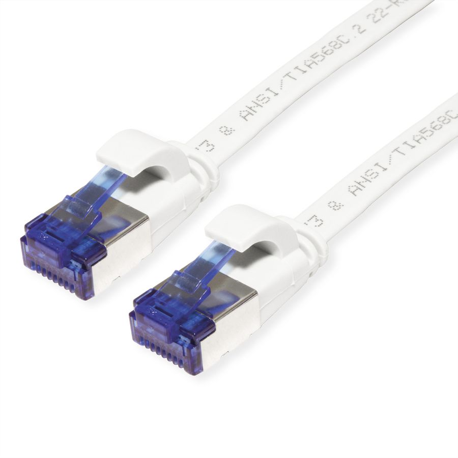 VALUE Patchkabel Cat.6A (Class EA) FTP, extra-flach, weiß, 3 m