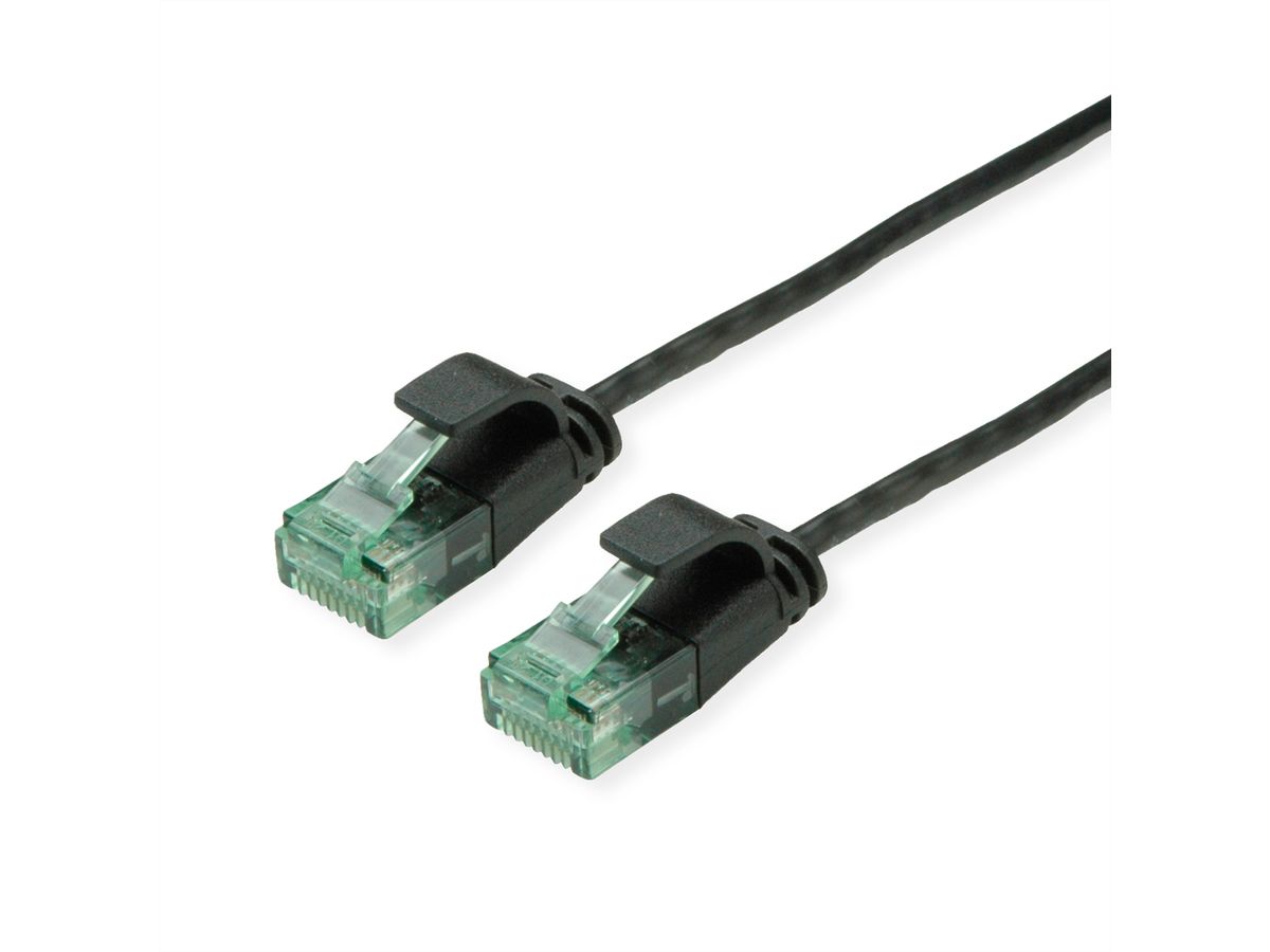 ROLINE RM UTP DataCenter Patchkabel Cat.6A (Class EA), slim, schwarz, 2 m