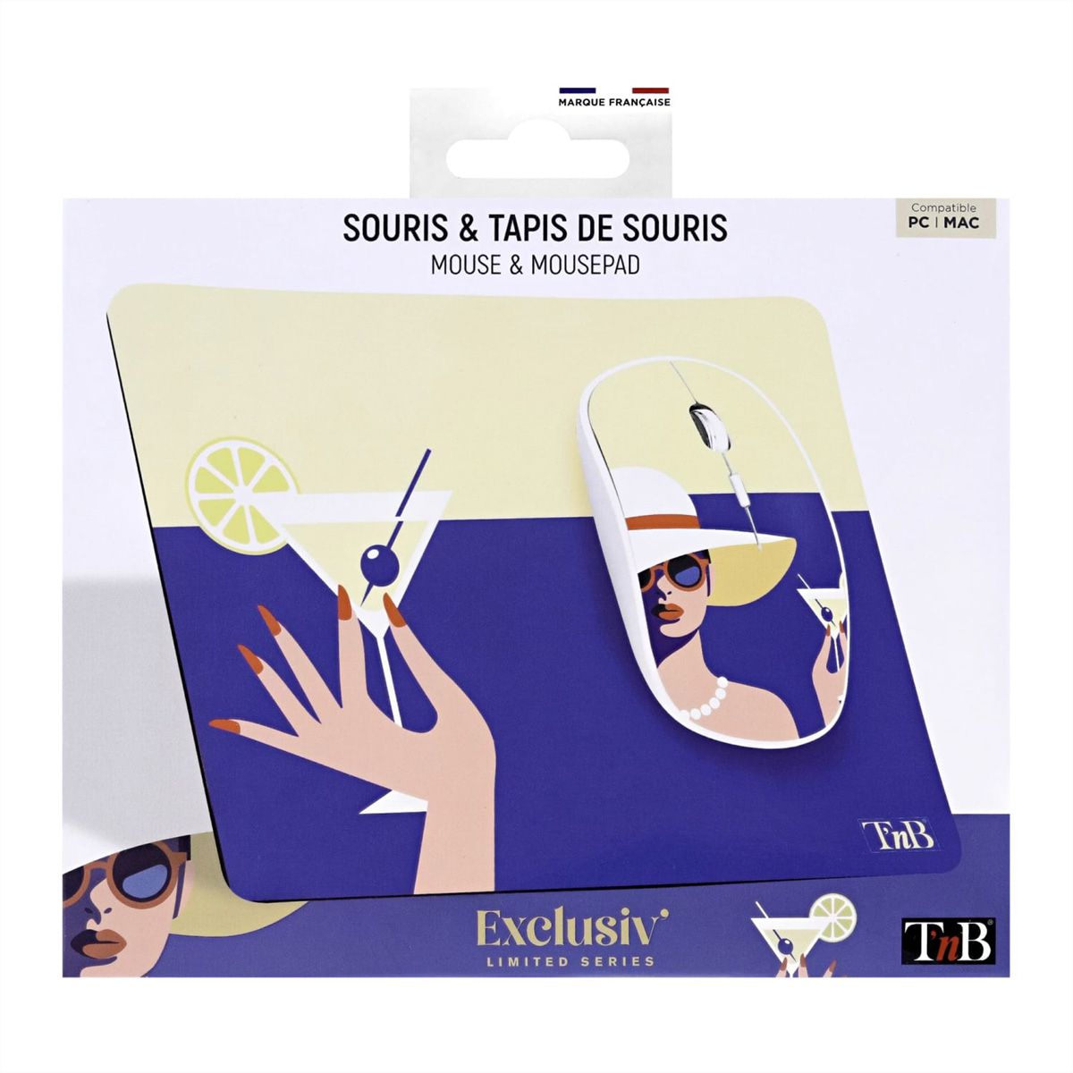 Souris sans fil et tapis de souris T'nB COCKTAIL EXCLUSIV , dans le kit