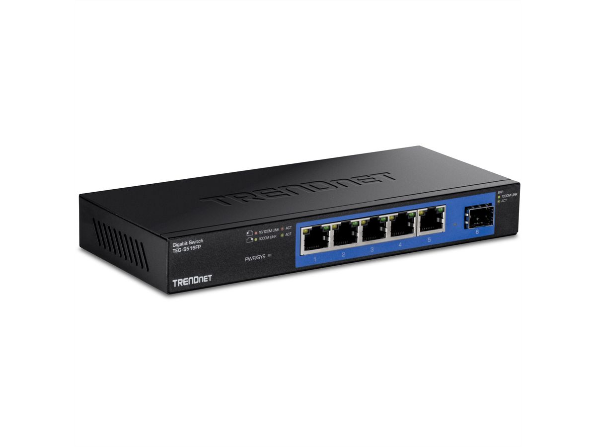 TRENDnet TEG-S51SFP 5-Port Switch Gigabit + SFP Slot