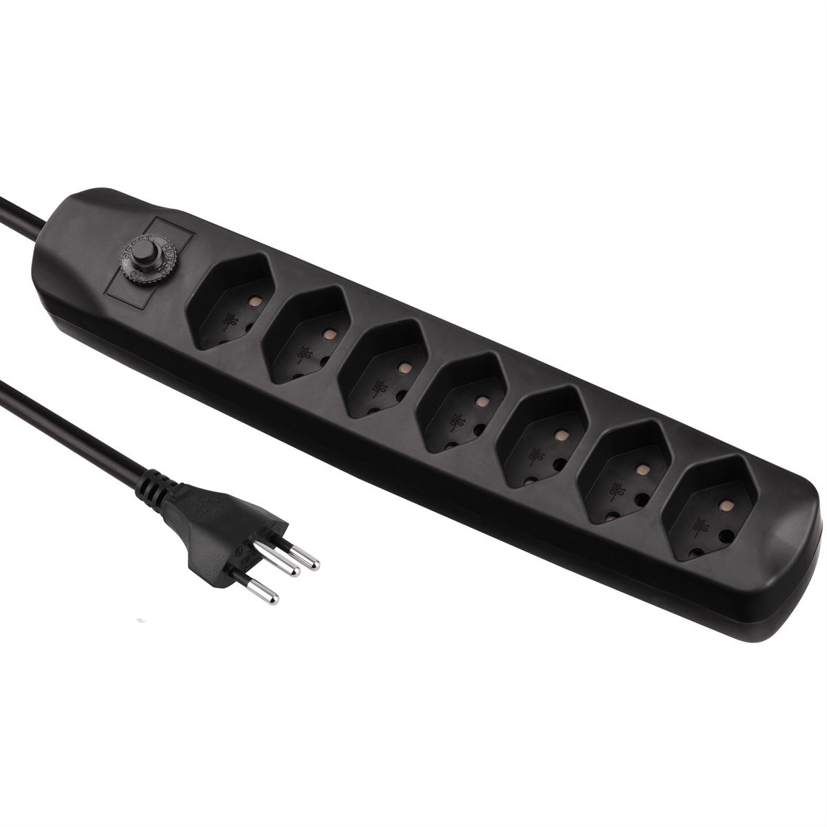 BLANK Multiprise, 7xT13, sans interrupteur, noir