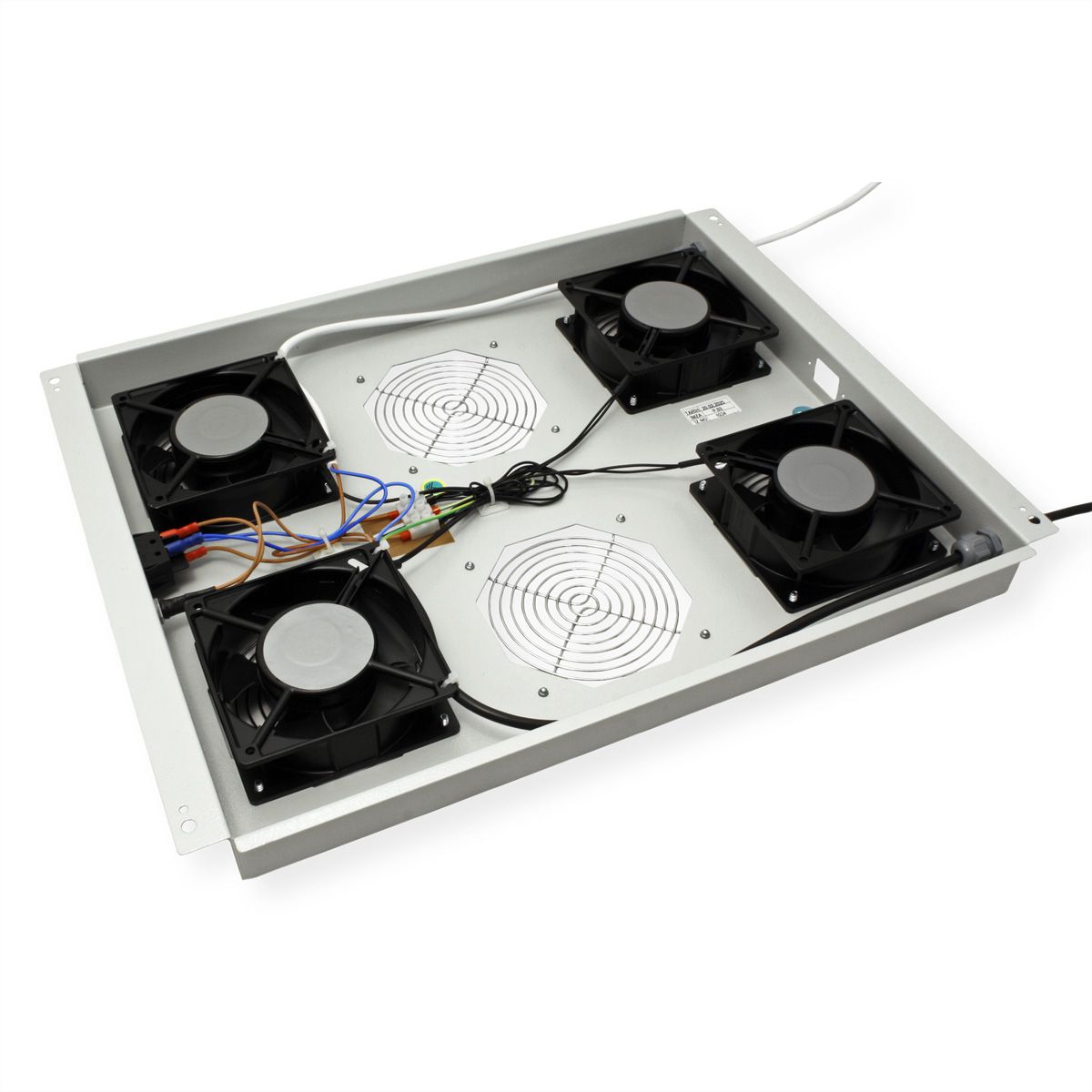 ROLINE 19-Zoll Dachlüftereinheit 4 Lüfter, Thermostat für Serverschrank grau
