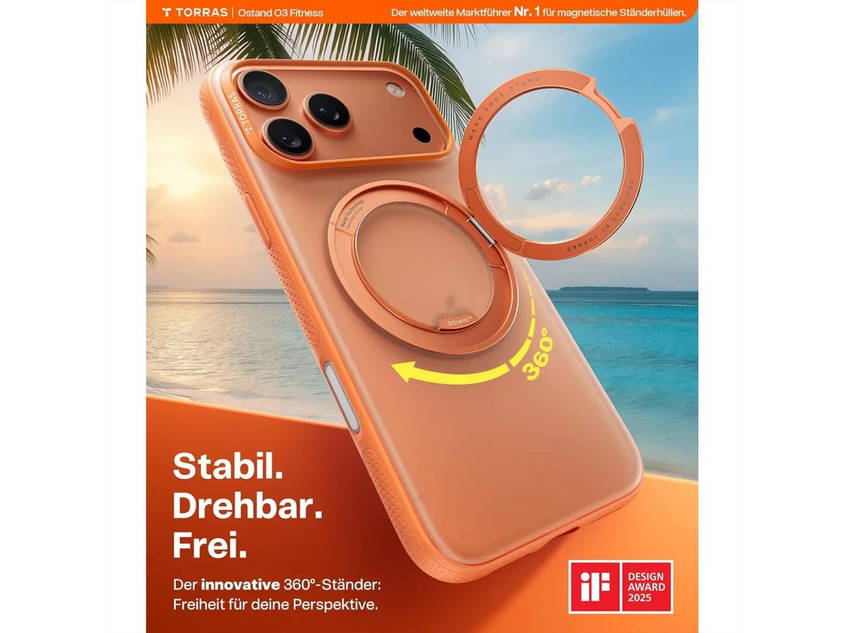 Torras UPRO Ostand Pro Case, iPhone 17 Pro, Magsafe, orange