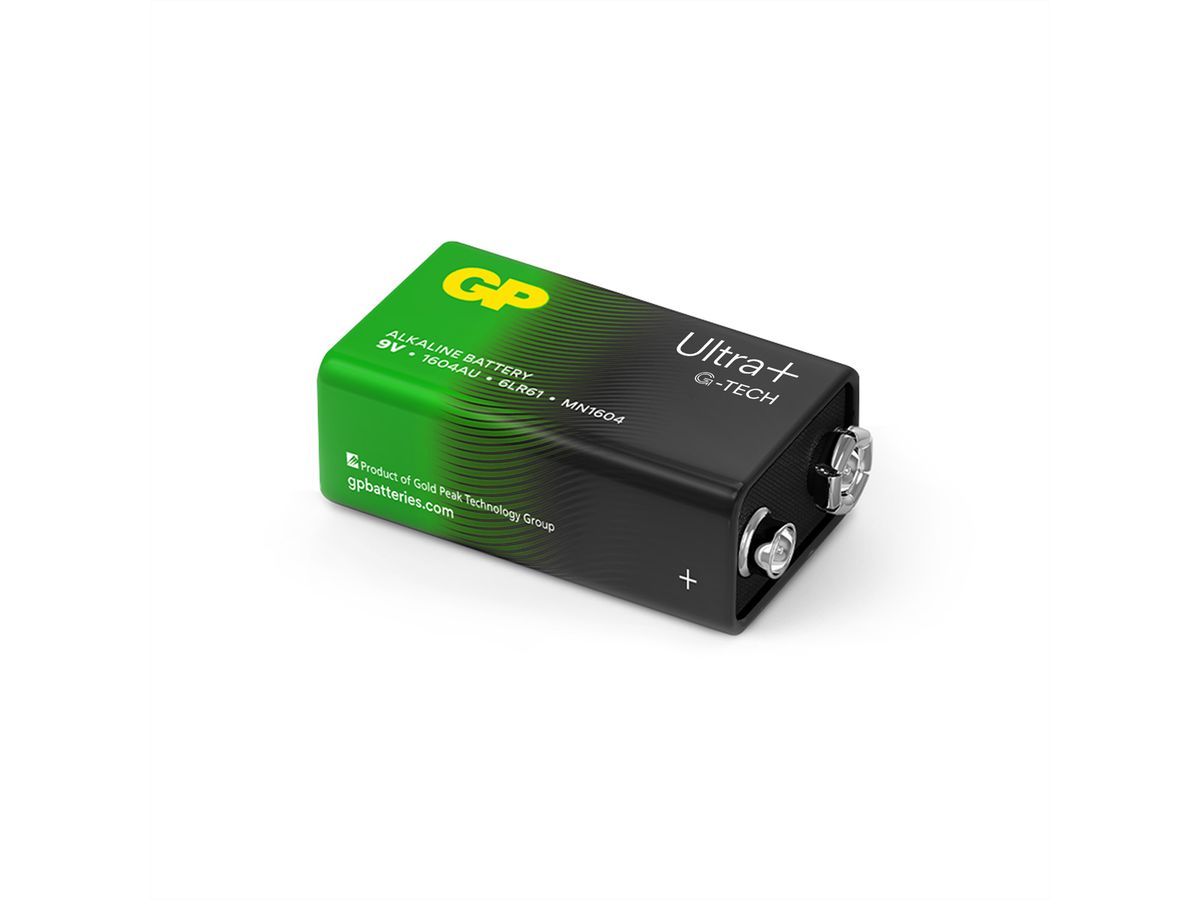 GP Batteries Ultra+ Alkaline 9V Block 1x