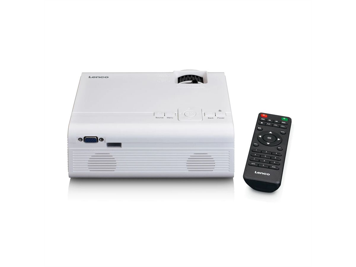 Lenco Beamer LPJ-280WH blanc, LED,, HDMI, AV-In, 2800 Lum. 3000:1