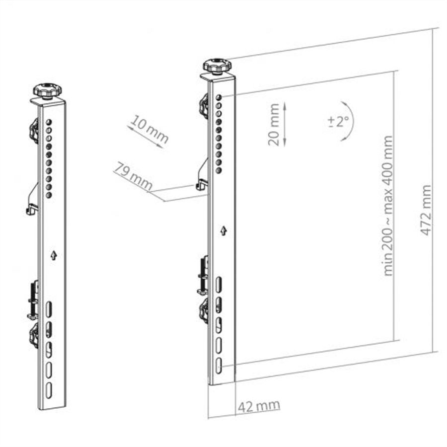 Hagor Bras micro-ajustables CPS VESA 400            , noir