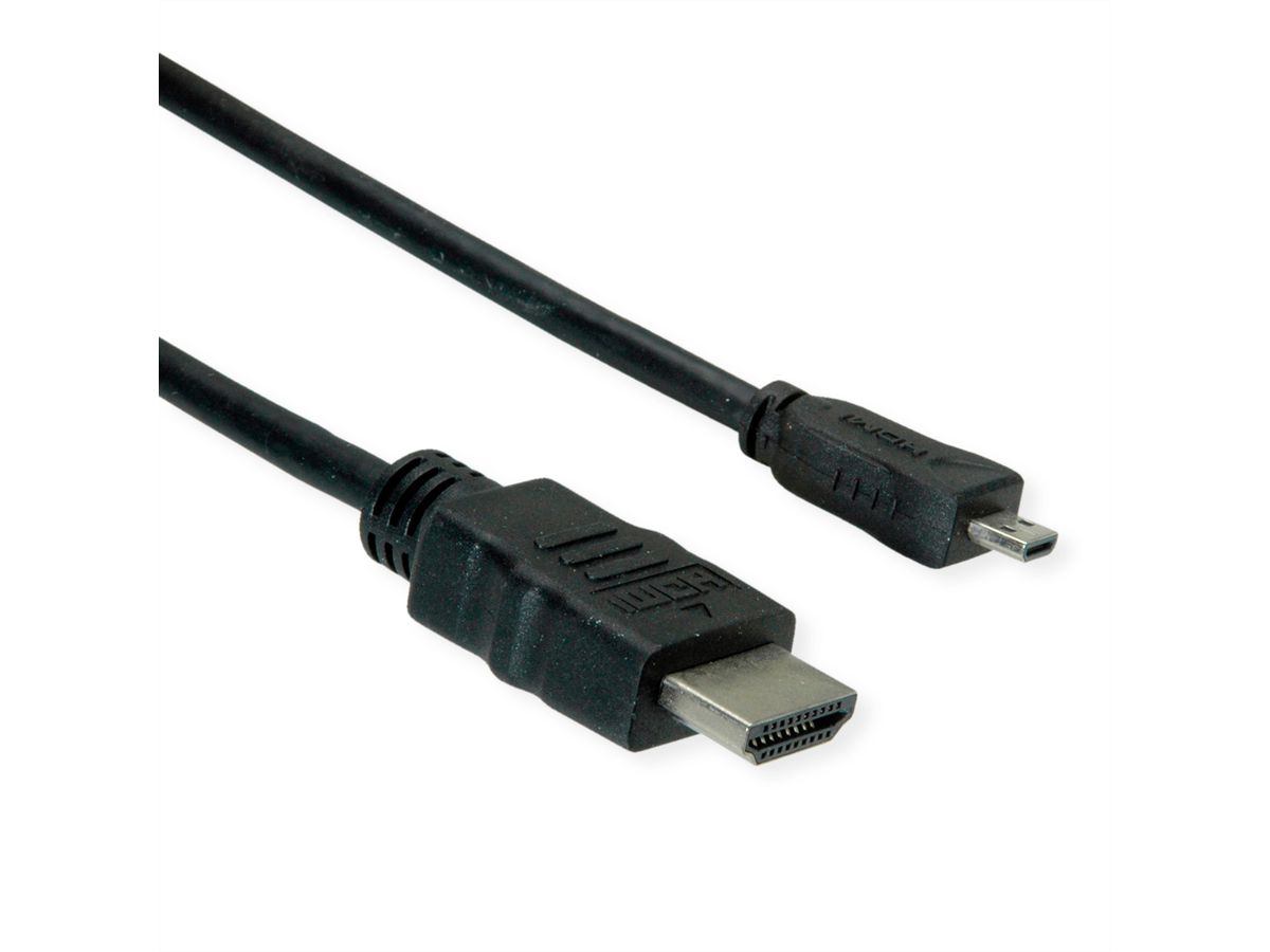 ROLINE GREEN HDMI High Speed Kabel mit Ethernet, HDMI ST - Micro HDMI ST, 2 m