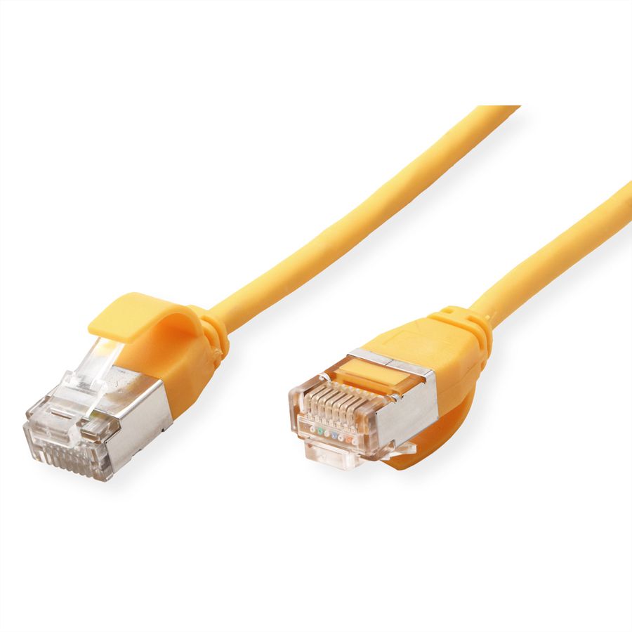 ROLINE Cordon DataCenter U/FTP Cat.6A (Classe EA), LSOH, slim, jaune, 0,3 m