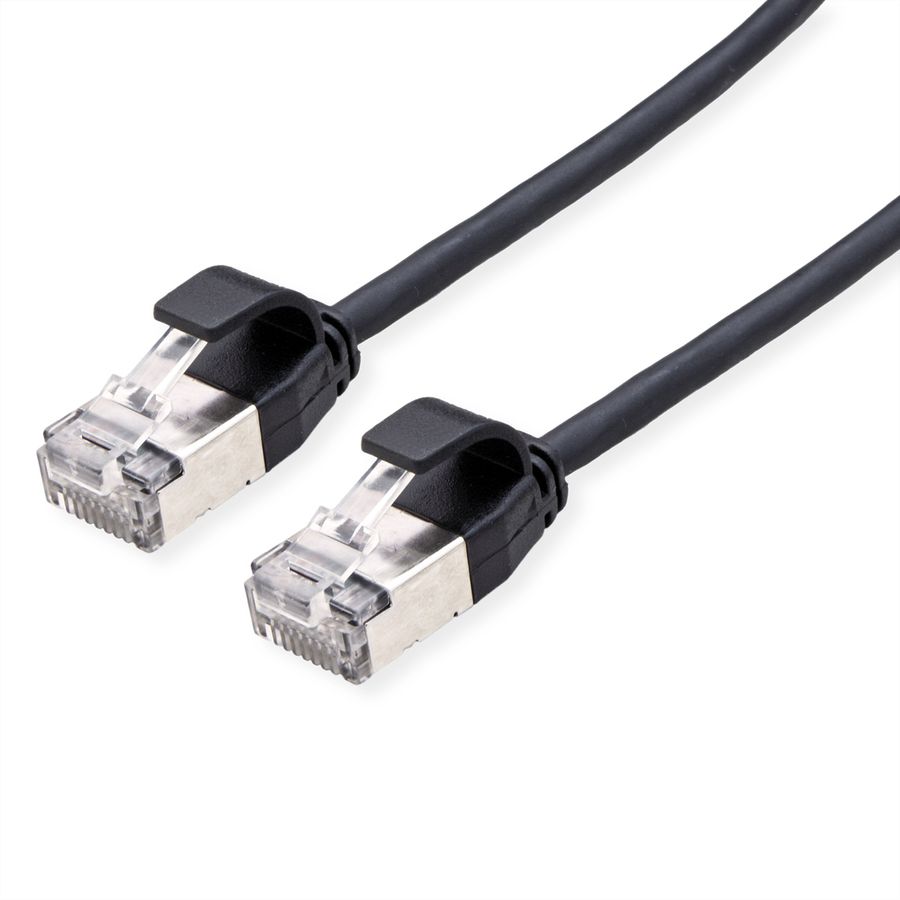 ROLINE Cordon DataCenter U/FTP Cat.6A (Classe EA), LSOH, slim, noir, 3 m