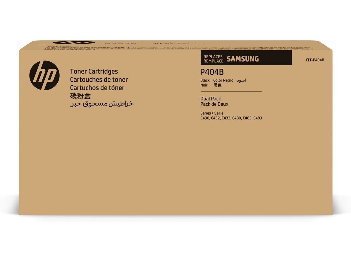Samsung CLT-P404B Pack de 2 cartouches de toner noir authentiques