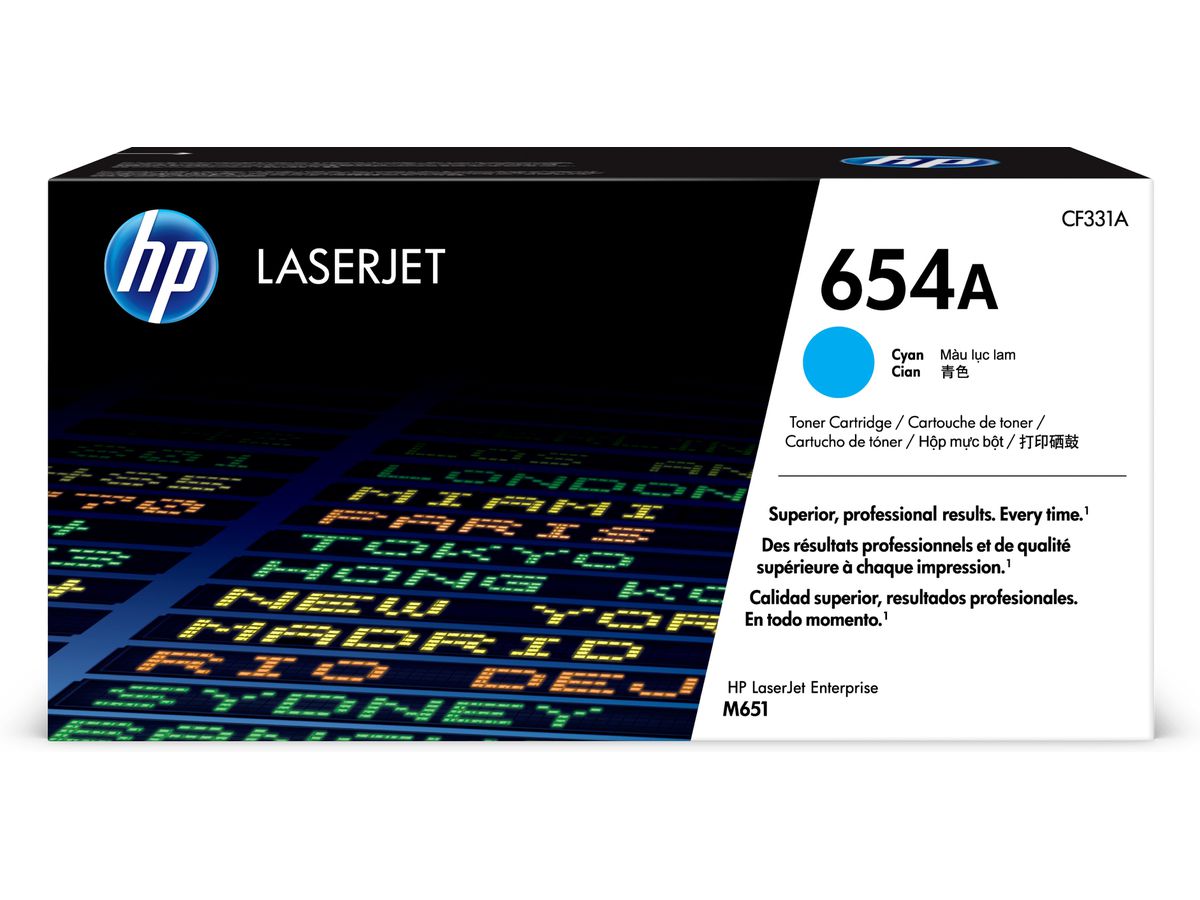 HP 654A Cyan Original LaserJet Tonerkartusche
