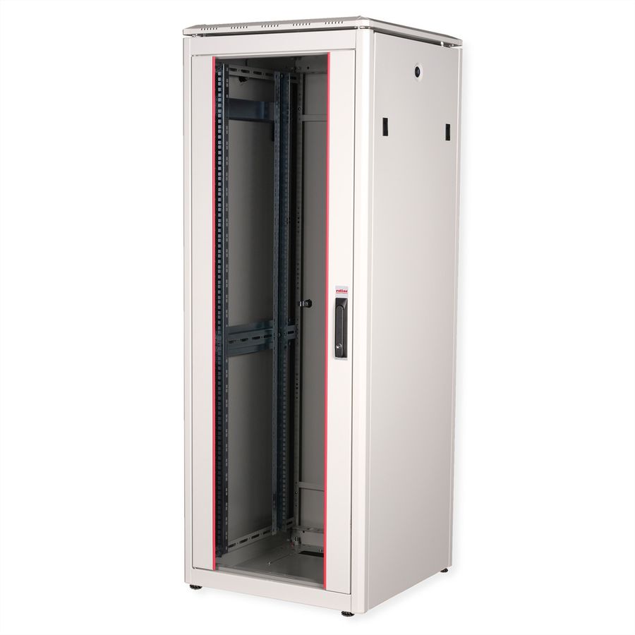 **DEMO**ROLINE 19-Zoll Netzwerkschrank Pro 32 HE, 600x600 BxT Glastür grau