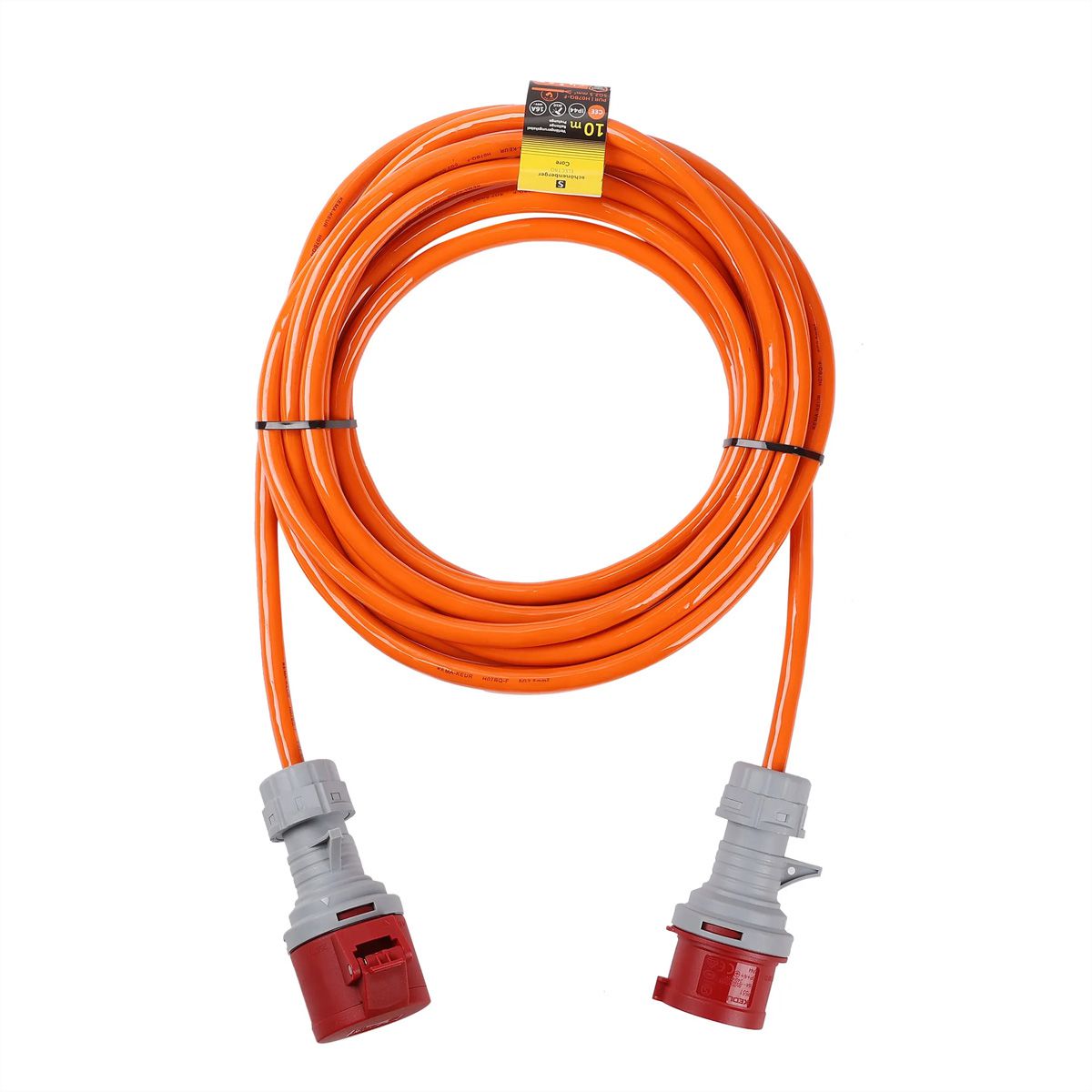 Rallonge CEE 5P 16A IP44  , 10m EPR-PUR H07BQ-F 5G2.5mm2, orange