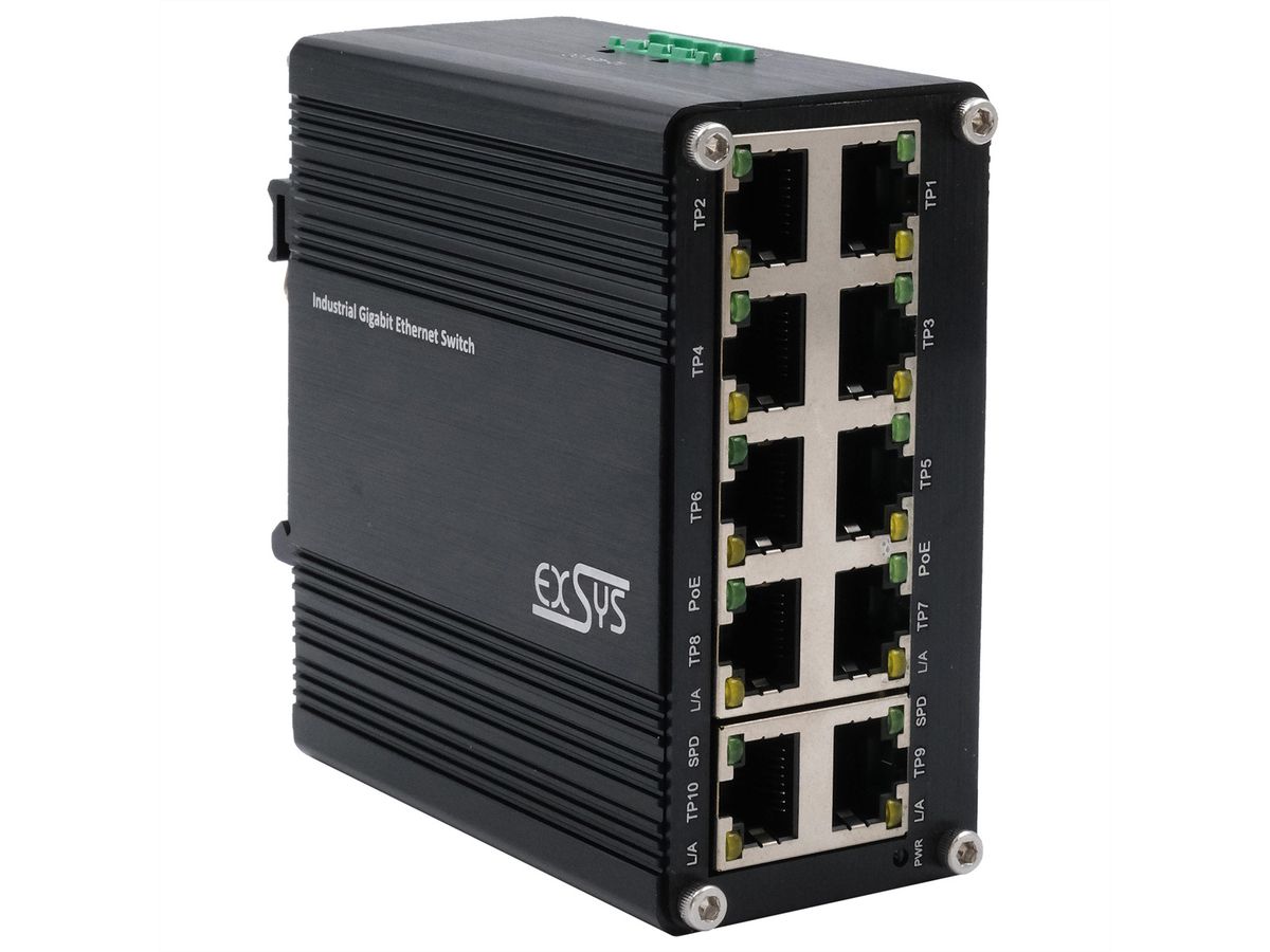 EXSYS EX-62025PoE 10-Port Industrial PoE Switch mini unmanaged